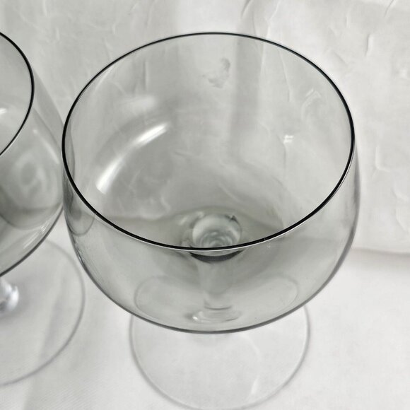 Fostoria  Glamour Gray Champagne Coupes 5" set-2 dessert glasses MCM minimalist - Picture 4 of 10